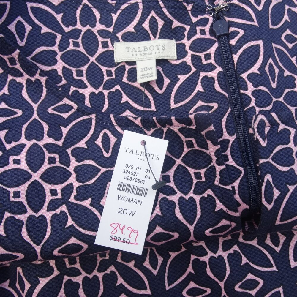 New TALBOTS Plus Size 20W Textured Cotton Sheath Dress, sleeveless $99 - Picture 2 of 7